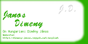 janos dimeny business card